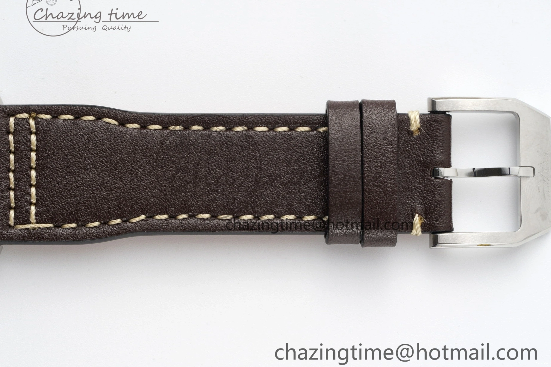 MIROTIME 0423 Pilot Chrono SS AZF 1:1 Best Edition Blue Dial on Brown Leather Strap A TimelessDesign 7060